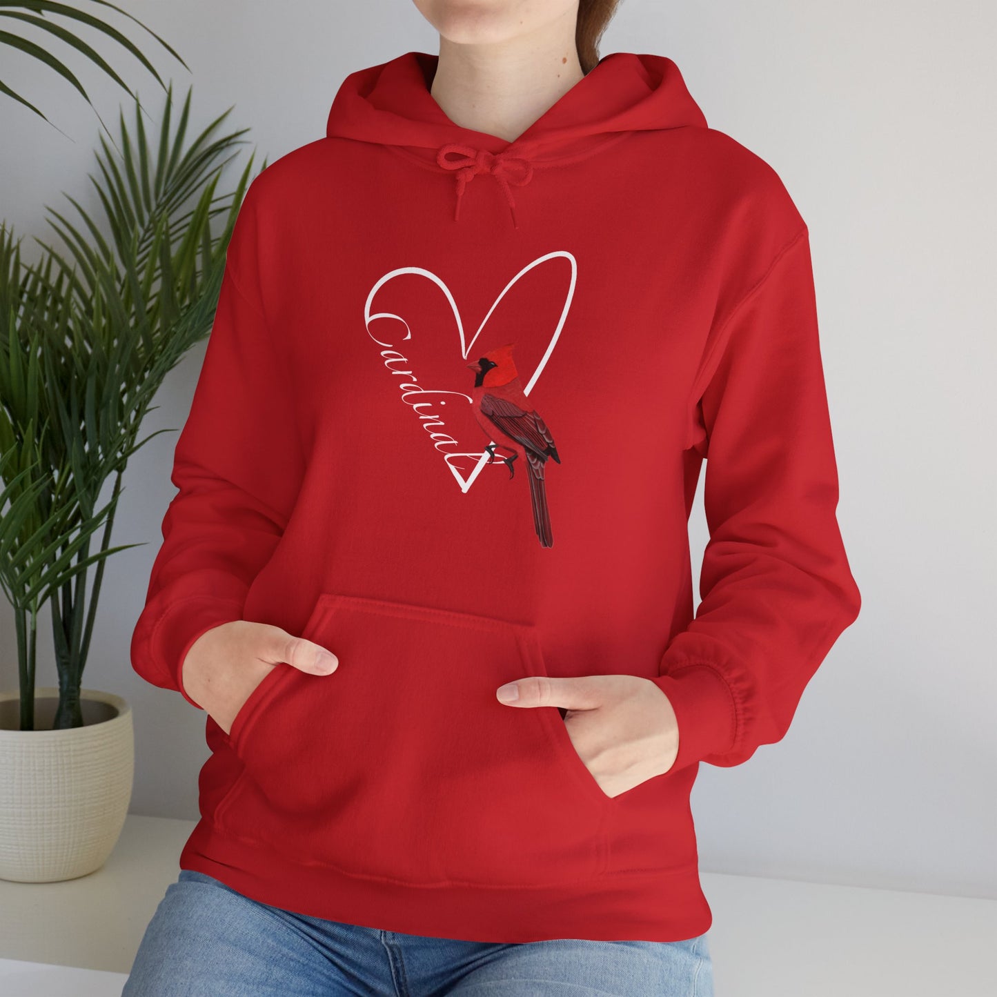 Cardinal Heart Bird Birdwatching Birdlover Hoodie