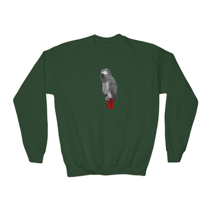 Grey Parrot Bird Birdwatching Youth Crewneck Sweatshirt