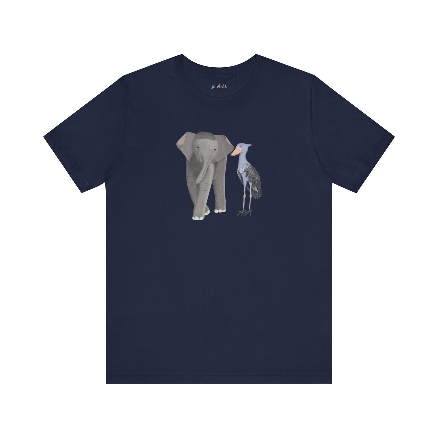 Elephant with Shoebill Bird Birding & Birdwatching T-Shirt