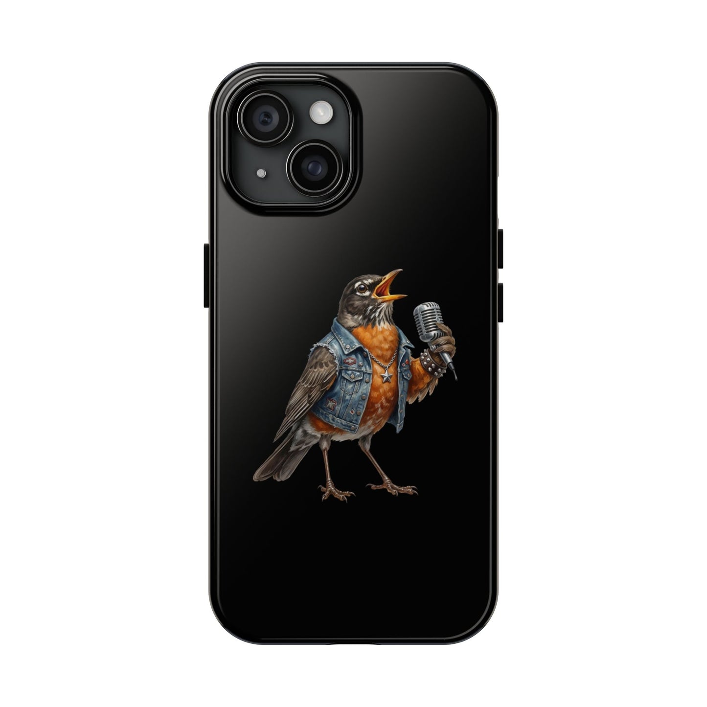 American Robin Singing iPhone Case – Premium Tough Phone Cover Black