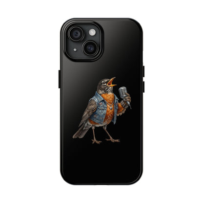 American Robin Singing iPhone Case – Premium Tough Phone Cover Black