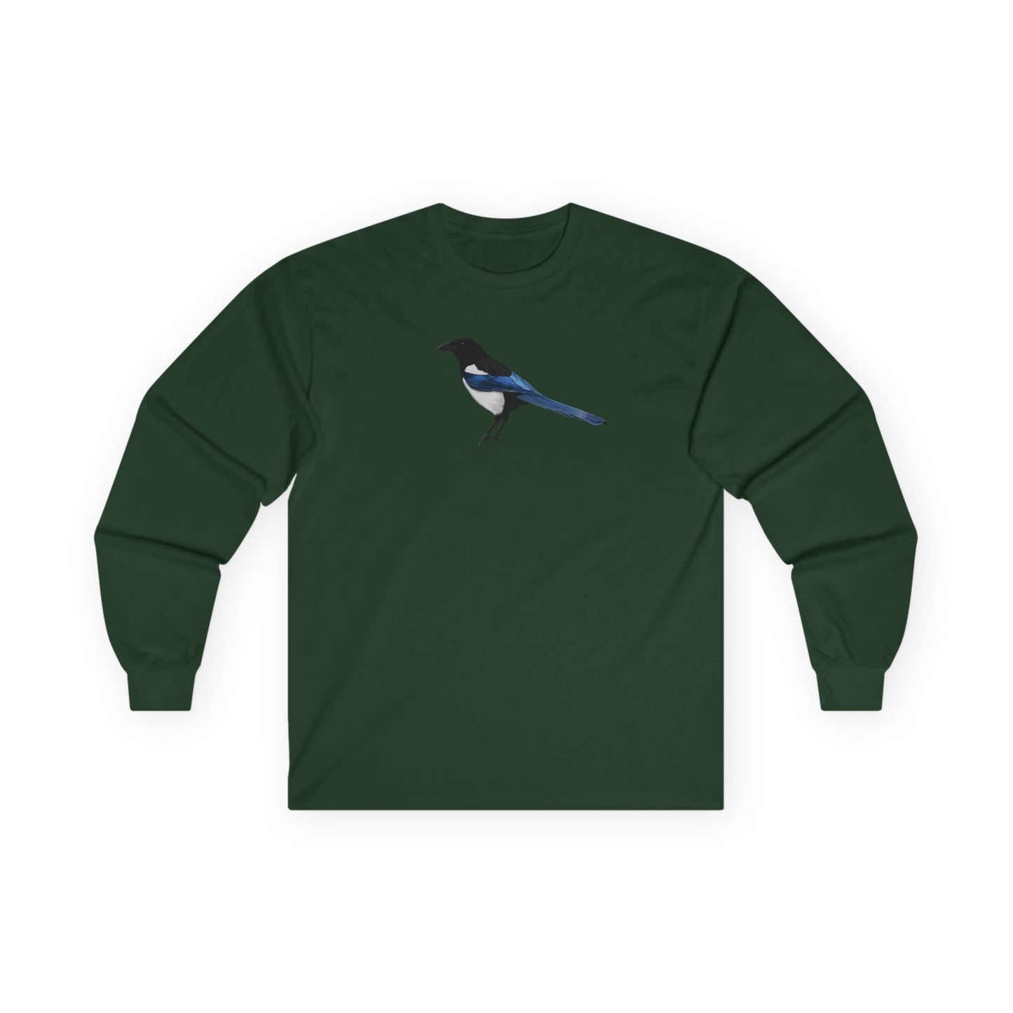 Magpie Birding & Birdwatching Bird Cotton Long Sleeve T-Shirt