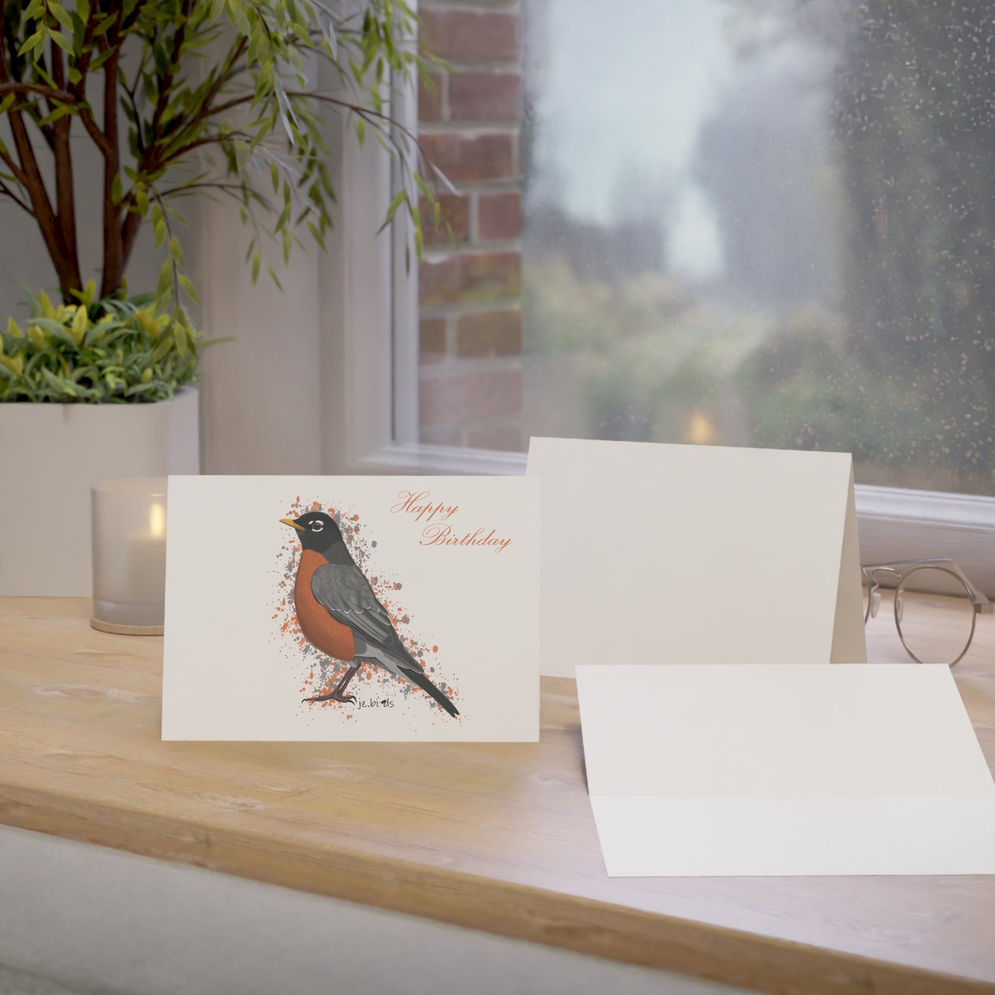 American Robin Birthday Cards – Card Happy – Premium Matte Bird Greeting