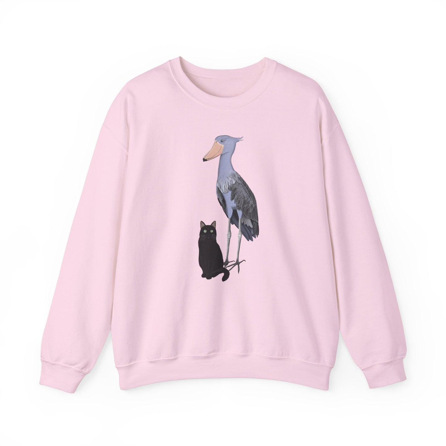 Black Cat with Shoebill Bird Cat Lover Sweatshirt