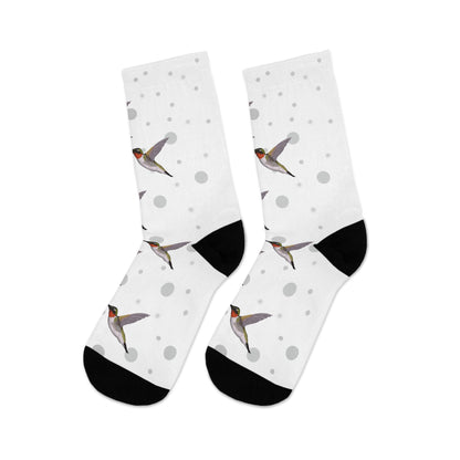Hummingbird Socks White Bird Socks for Bird Lovers One Size