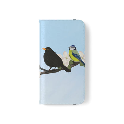 Garden Bird Blackbird Sparrow Chickadee Phone Flip Case