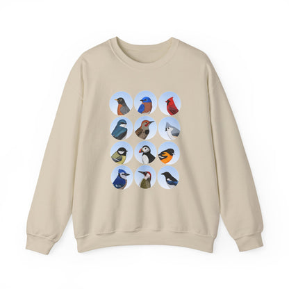 Birds Sweatshirt Bluebird Cardinal Robin Blue Jay Puffin Bird Watching & Bird Lovers