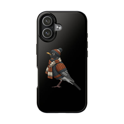 アメリカンロビンの鳥のアートが描かれた二層式iPhoneケース - 鳥類学者や鳥愛好家へのプレゼントに最適