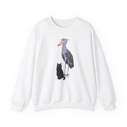 Black Cat with Shoebill Bird Cat Lover Sweatshirt