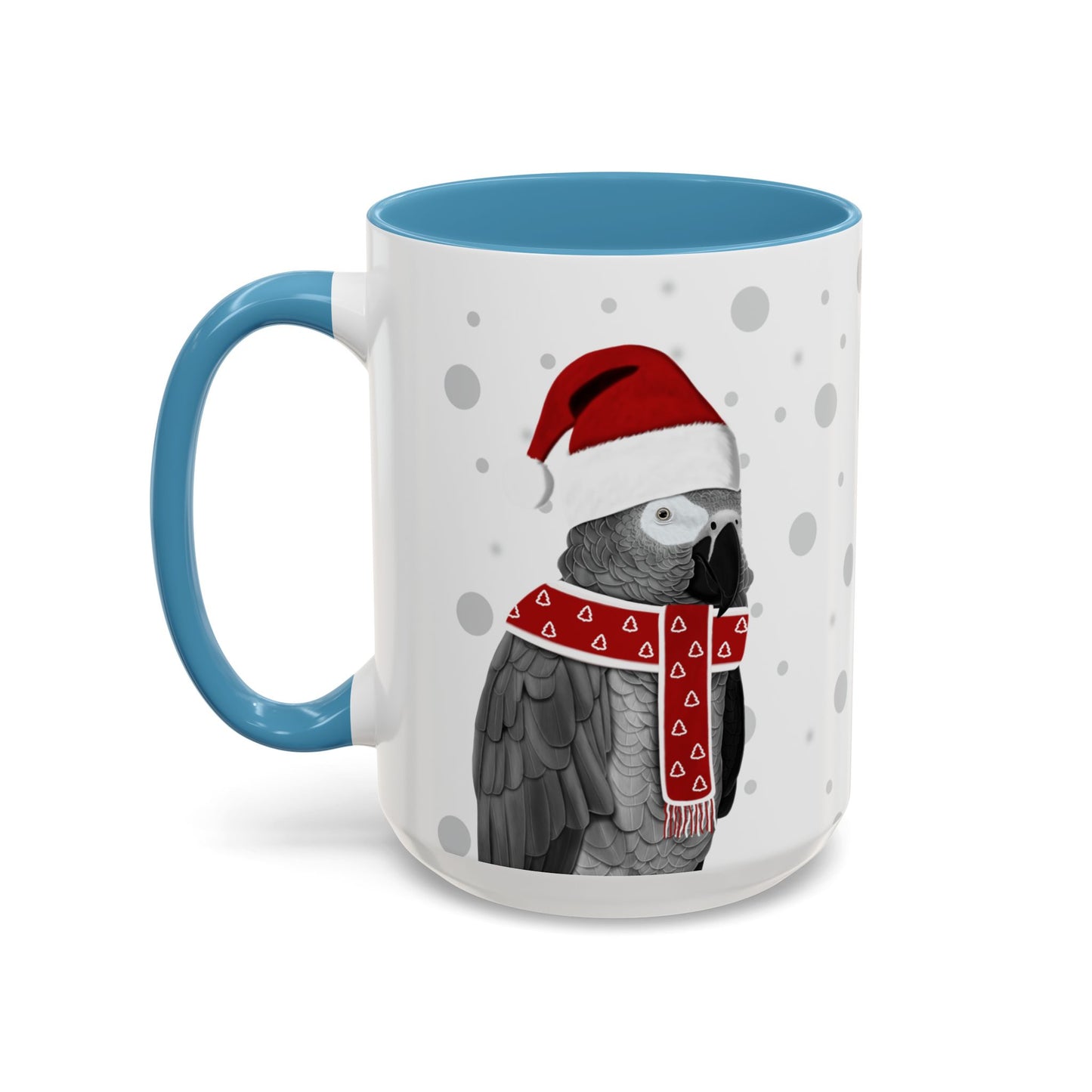 Grey Parrot Christmas Bird Coffee Mug