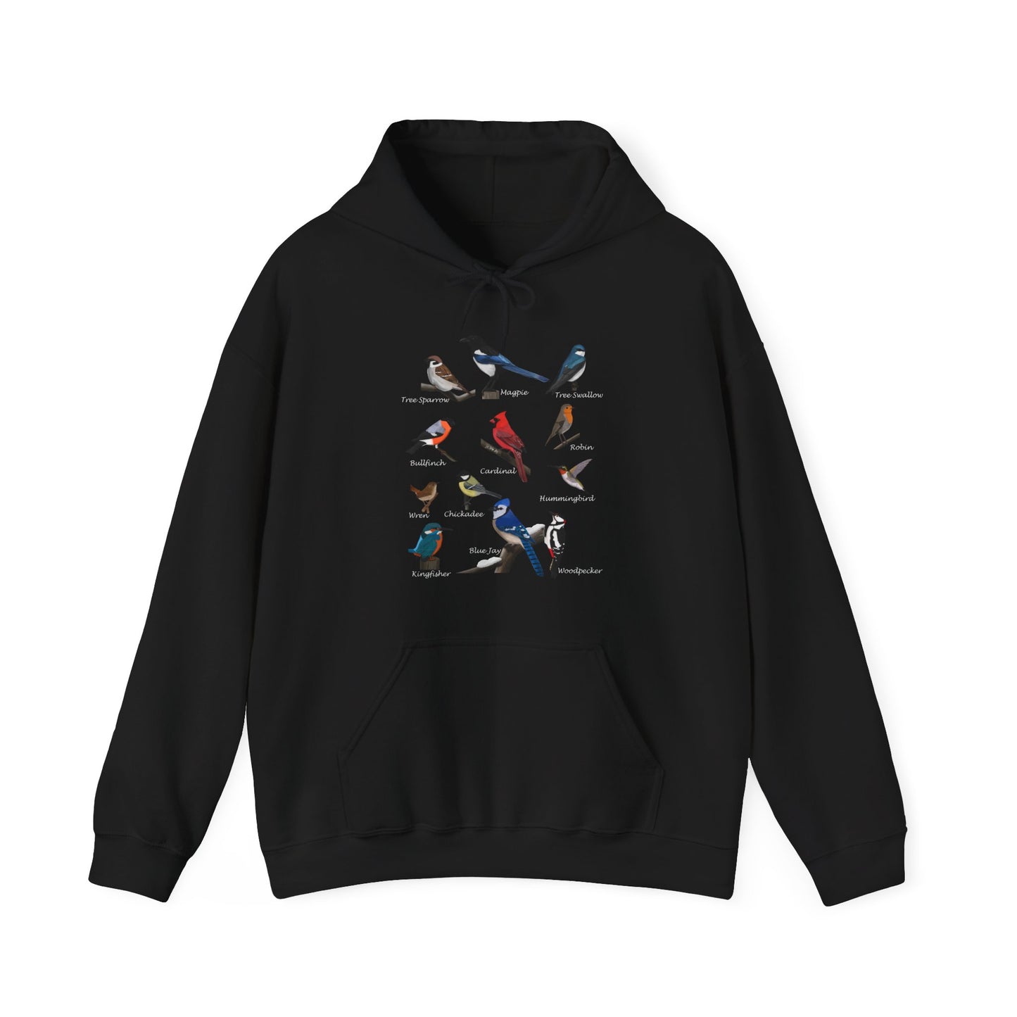 Garden Birds Cardinal Blue Jay Bullfinch Hoodie