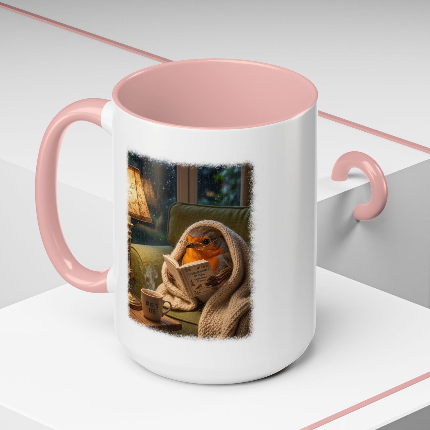 Robin Rosi Reading a Book Mug for Bird Lovers