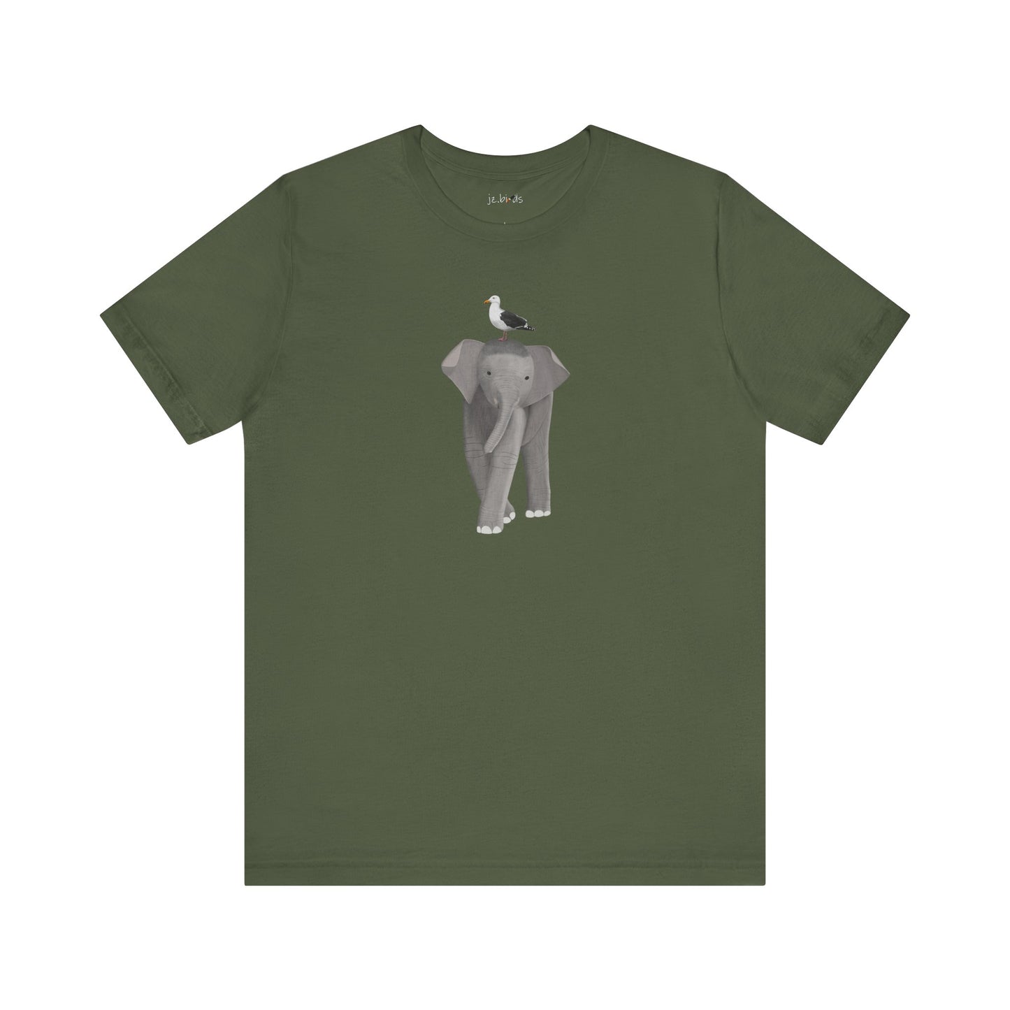 Elephant with Seagull Bird Birding & Birdwatching T-Shirt