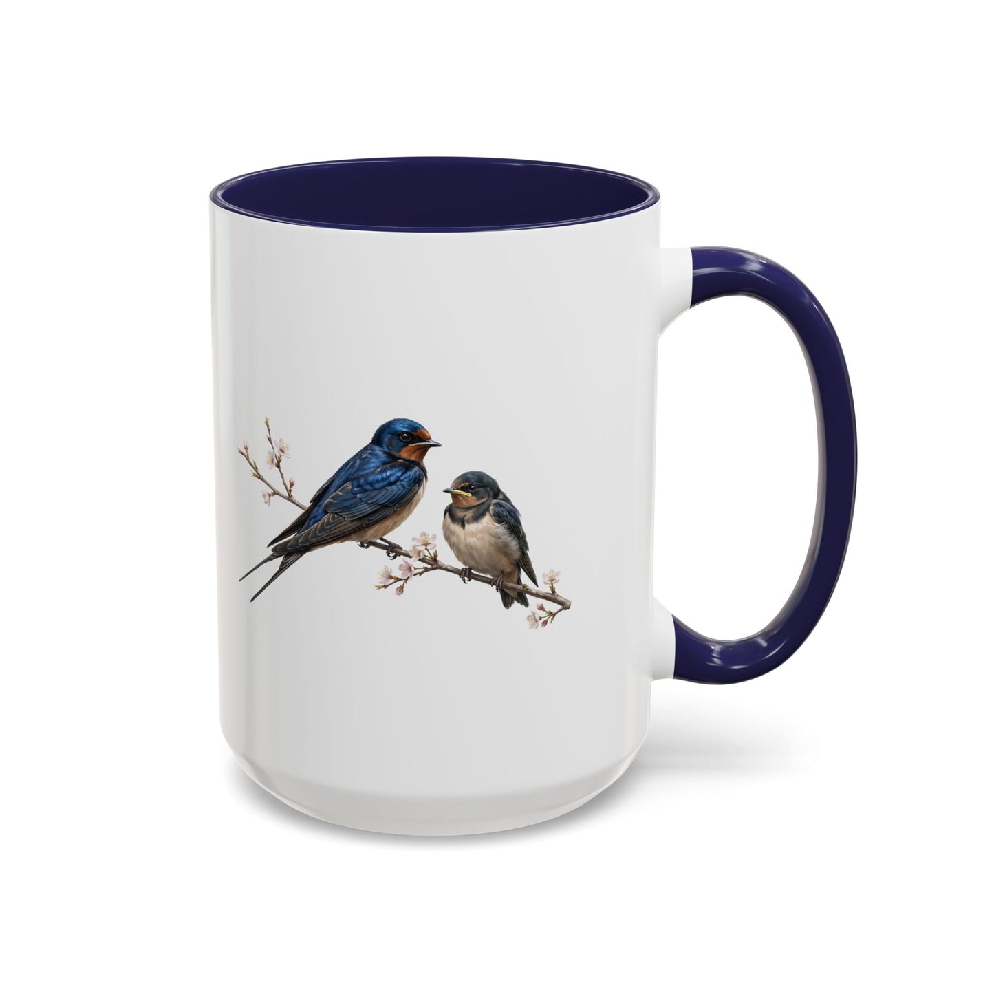 Barn Swallow & Fledgling Two-Tone Mug | Spring Bird Lover Gift