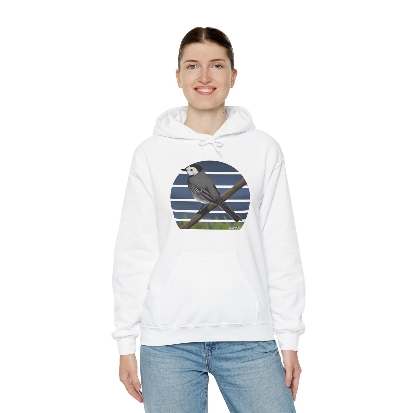 White Wagtail Bird Hoodie