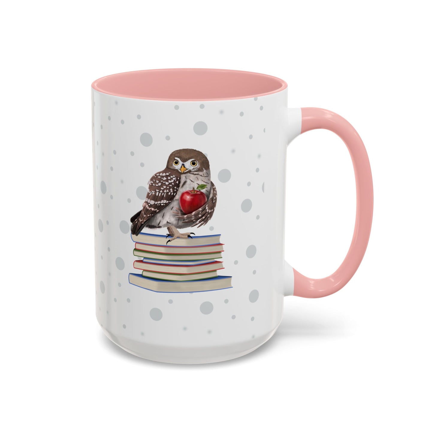 Cute Owl on Books Teacher Mug – Two-Tone Classroom Coffee Cup