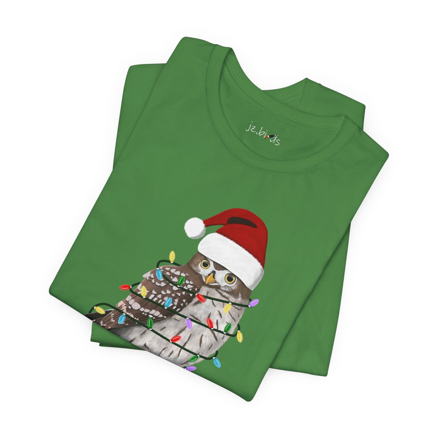 Owl with Fairy Lights Christmas Bird T-Shirt