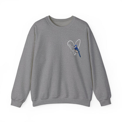 Blue Jay Heart Birdlover Biologist Bird Sweatshirt