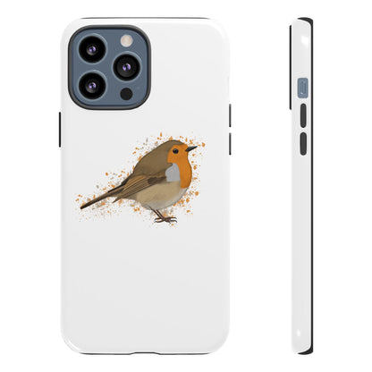 Rotkehlchen Vogel iPhone & Google Pixel Vogelmotiv Handyhülle Weiß
