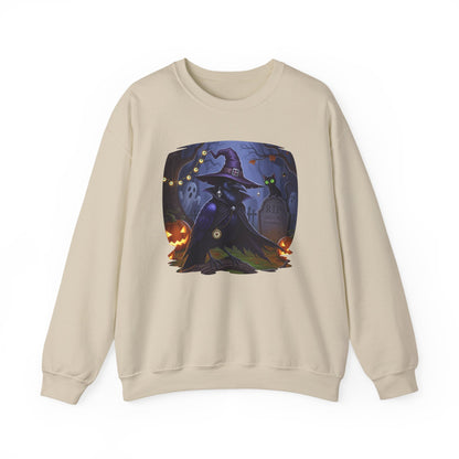 Black Crow Halloween Bird Sweatshirt - Spooky Halloween Costume for Bird Lovers