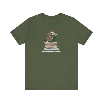 Whooo Loves Reading Owl Teacher Shirt – Cute Librarian & Book Lover Tee