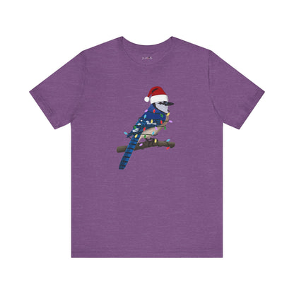 Blue Jay with Fairy Lights Christmas Bird T-Shirt