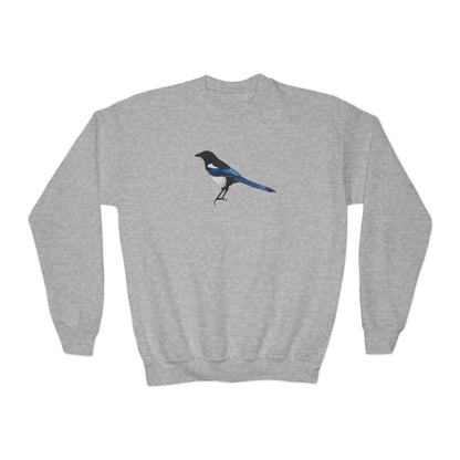 Magpie Bird Birdwatching Youth Crewneck Sweatshirt