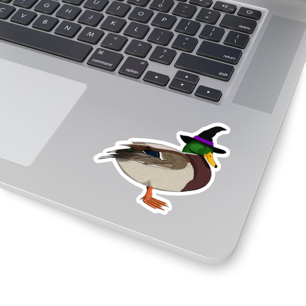 Mallard Halloween Witch Hat Bird Sticker