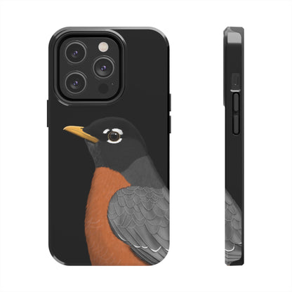 Robin Bird Art Tough Phone Case Black