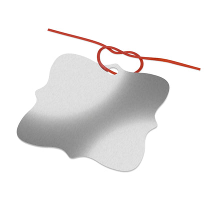 Taube Ornament aus Aluminium – Einzigartiger Christbaumschmuck mit Rotem Band