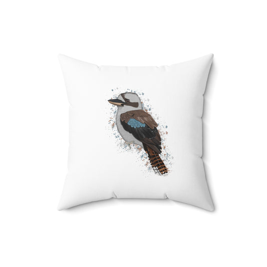 Kookaburra Bird Throw Pillow 16"x16" White