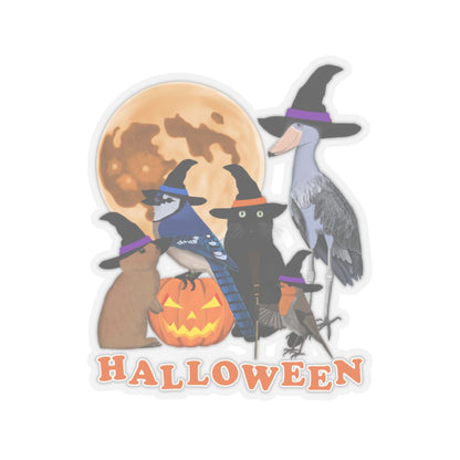 Blue Jay Robin Shoebill with Cat and Bunny Halloween Bird Sticker