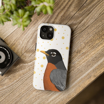 Robin Bird Art Tough Phone Case White