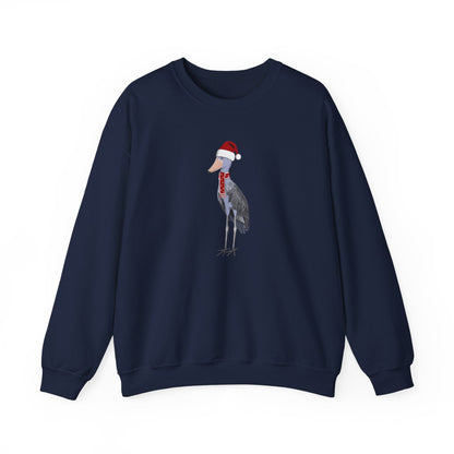 Shoebill with Christmas Hat Bird Birdwatcher Sweatshirt