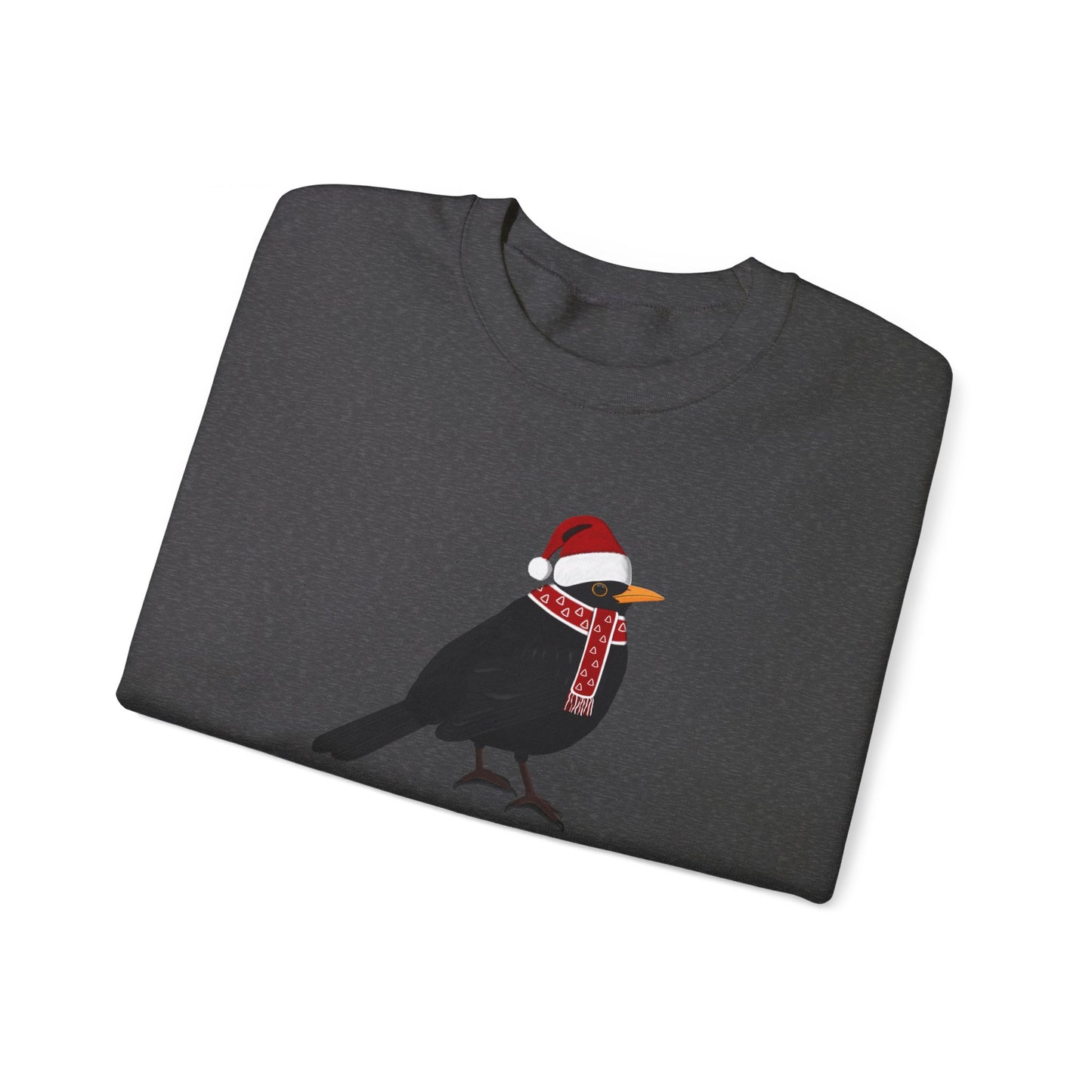 Blackbird with Christmas Hat Bird Birdwatcher Sweatshirt