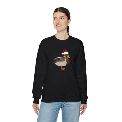 Mallard with Christmas Hat Bird Birdwatcher Sweatshirt