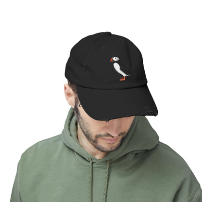 Puffin Bird Art Distressed Cap