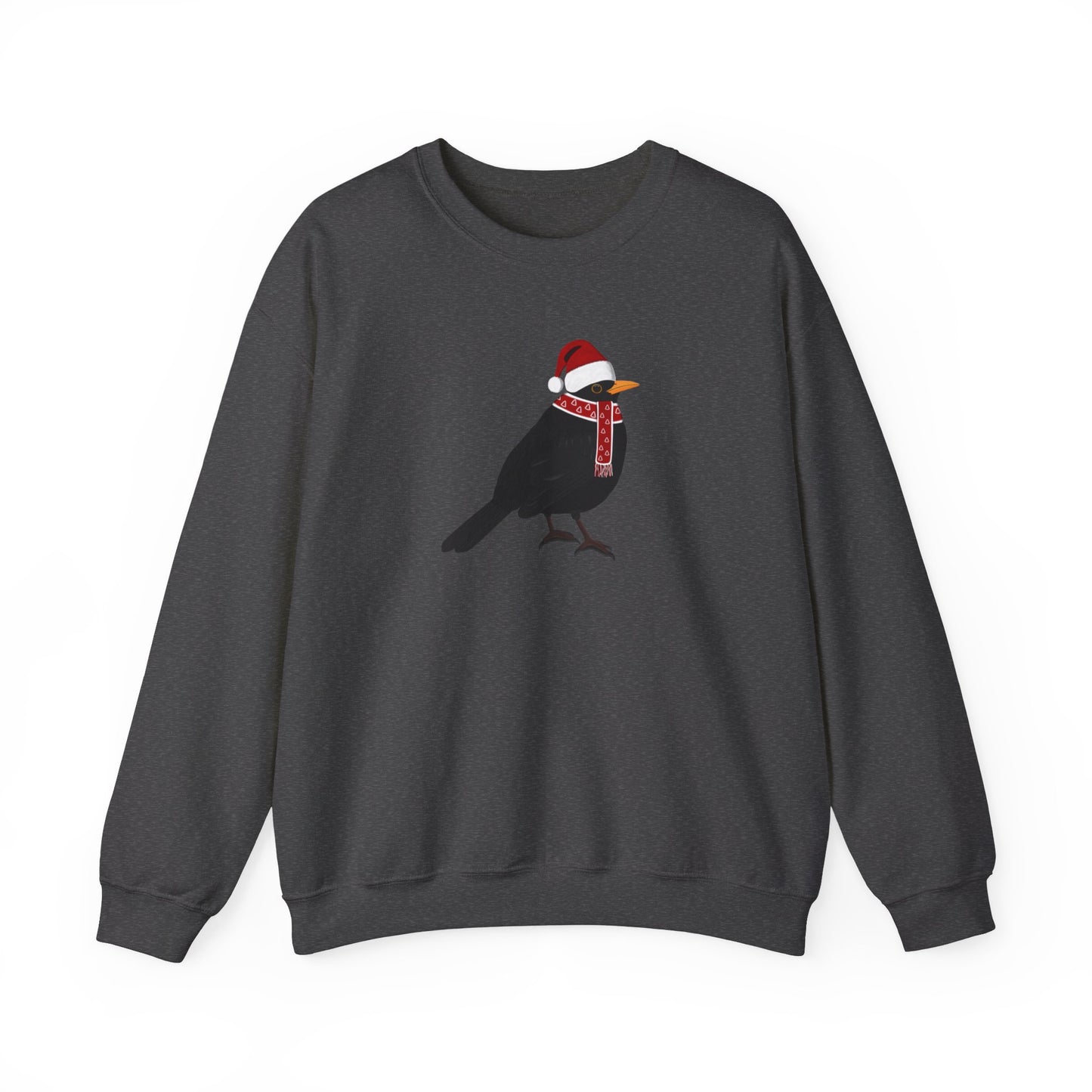 Blackbird with Christmas Hat Bird Birdwatcher Sweatshirt