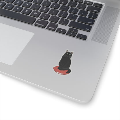 Black Cat with Football Cat Lover Sticker