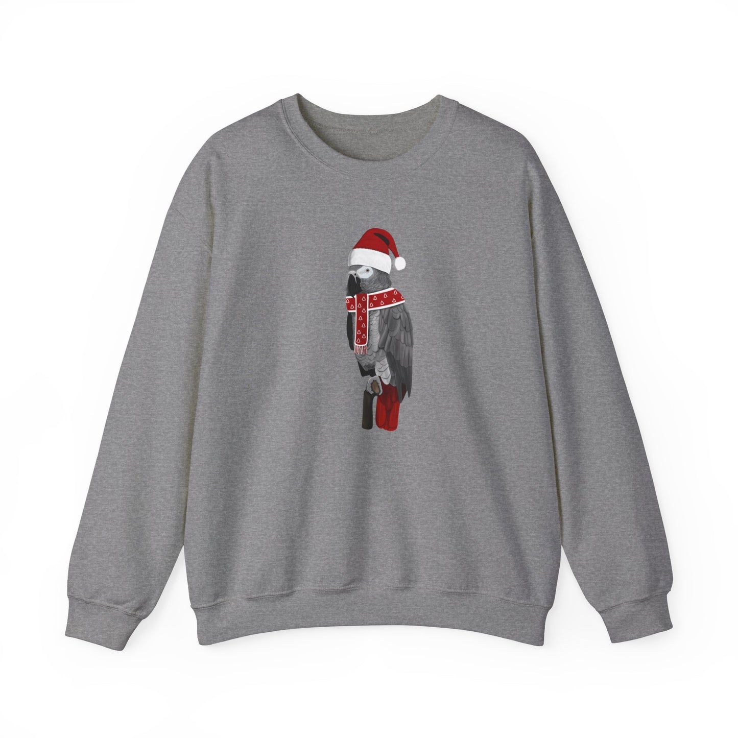 Grey Parrot with Christmas Hat Bird Birdwatcher Sweatshirt