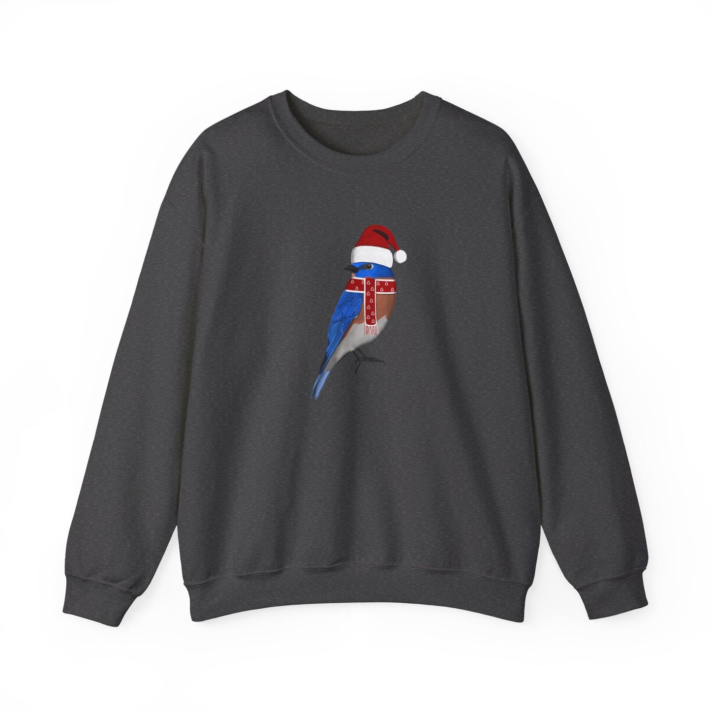 Bluebird with Christmas Hat Bird Birdwatcher Sweatshirt