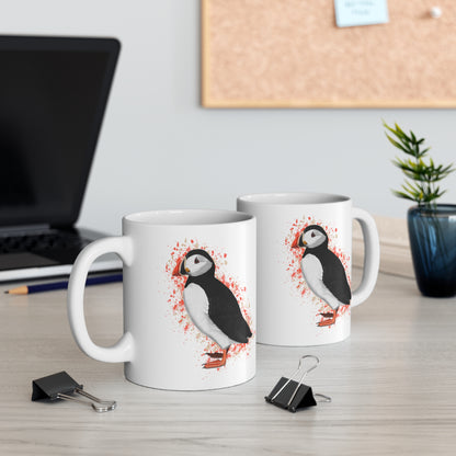 Puffin Bird Ceramic Mug 11oz White - jz.birds