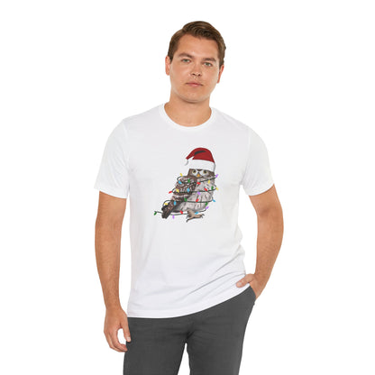 Owl with Fairy Lights Christmas Bird T-Shirt