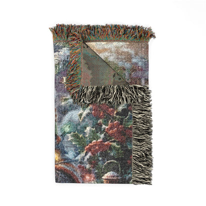 American Robin Woven Blanket – Tangled Lights Christmas Throw