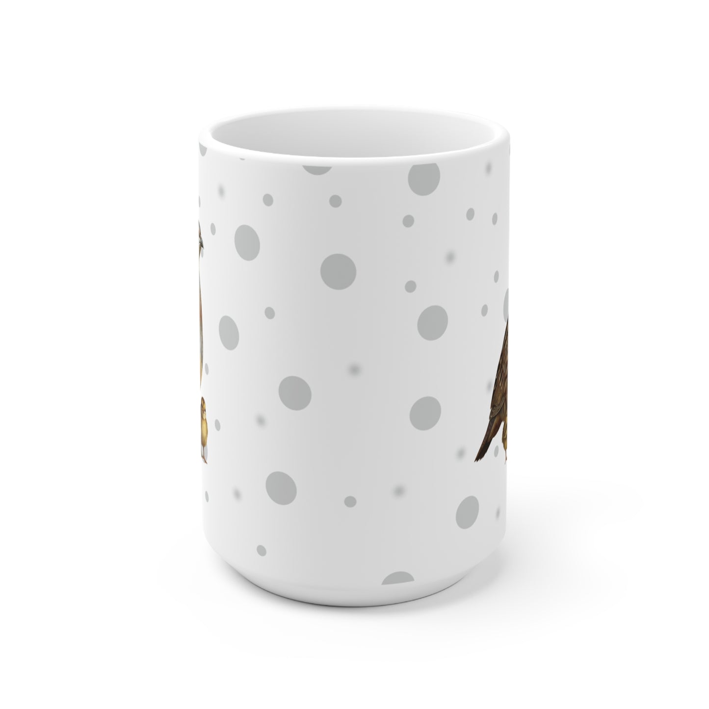 Rebhuhn Vogel des Jahres 2026 Vogelmotiv Tasse Punkte Grau