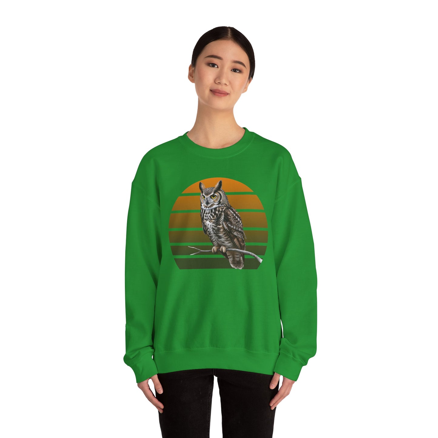 Great Horned Owl Sweatshirt | Unisex Bird of Prey Crewneck | Owl Lover & Birder Gift
