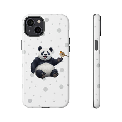 Rotkehlchen mit Panda iPhone & Google Pixel Tiermotiv Handyhülle - Tierisch guter Schutz