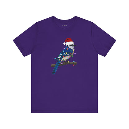 Blue Jay with Fairy Lights Christmas Bird T-Shirt