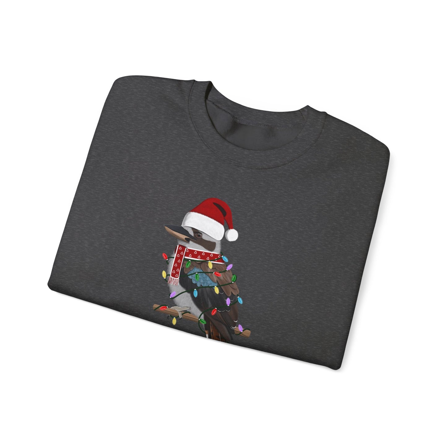 Kookaburra with Fairy Lights Santa Claus Christmas Bird Sweatshirt