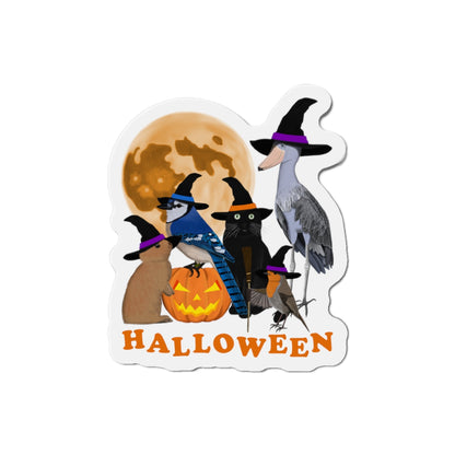 Robin Shoebill Blue Jay with Cat and Bunny Halloween Bird Magnet